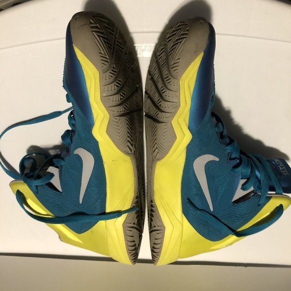 NIKE MEN 2013 VINTAGE HYPERDUNK/NESS ZOOM BASKETBALL SHOES TURQ/YELL/W Size 12.5 - Picture 7 of 10